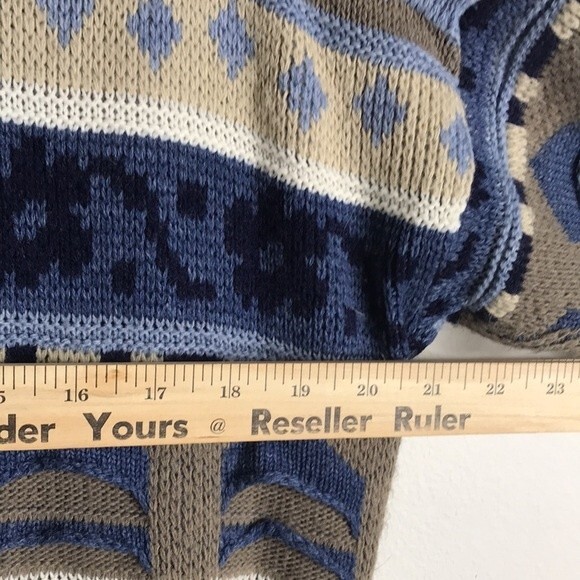 ladies 3D knit fair isle coogi style printed pullover sweater ladies large - Picture 7 of 12